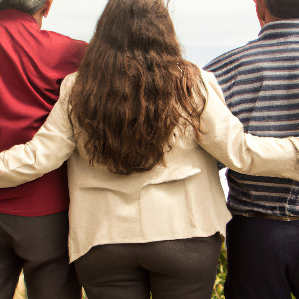 tres personas de la mano